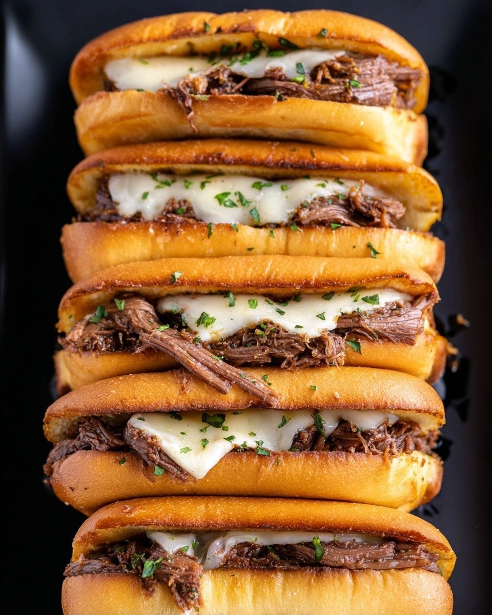 Slow Cooker French Dip Sandwich Recipe - Recipe Image — Slow Cooker French Dip Sandwich, French Dip Sandwich Recipe, Easy French Dip Sandwich, Juicy Beef Sandwich, Dipping Au Jus Sandwich