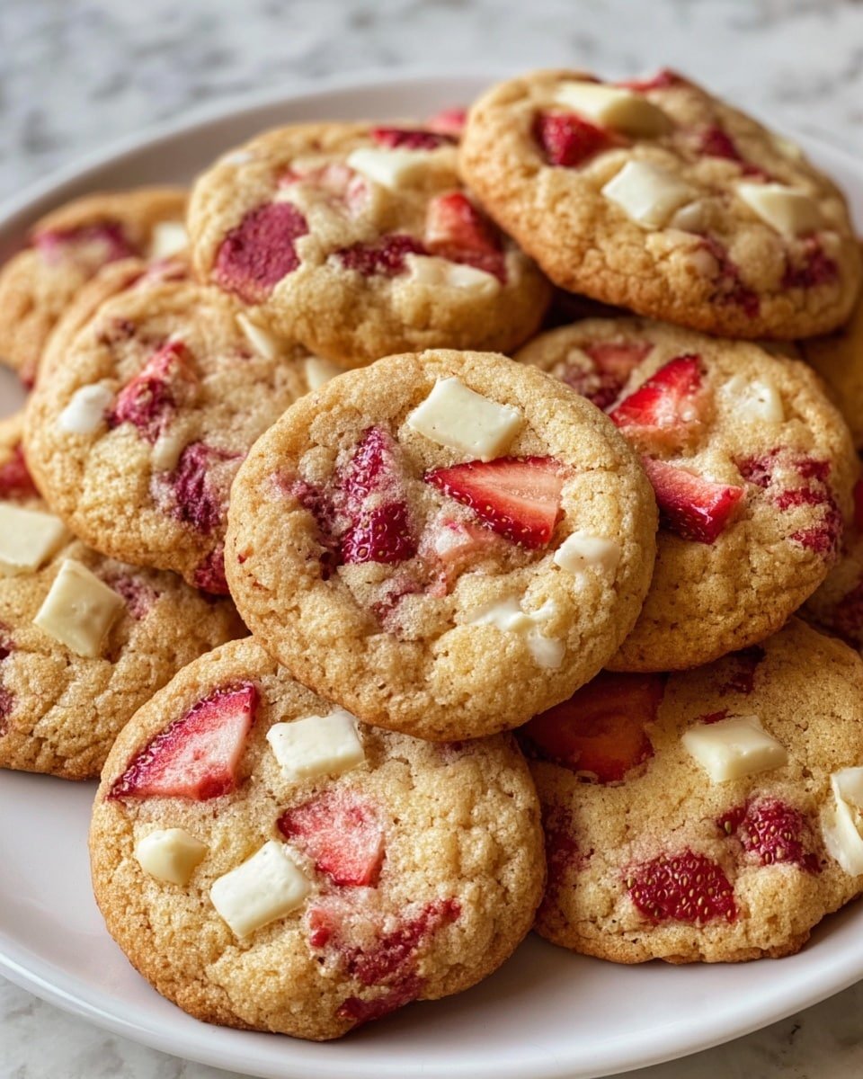 Strawberry Cheesecake Cookies Recipe - Recipe Image — Strawberry Cheesecake Cookies, strawberry cheesecake cookies, easy cheesecake cookies, fruity cookie recipes, quick dessert ideas