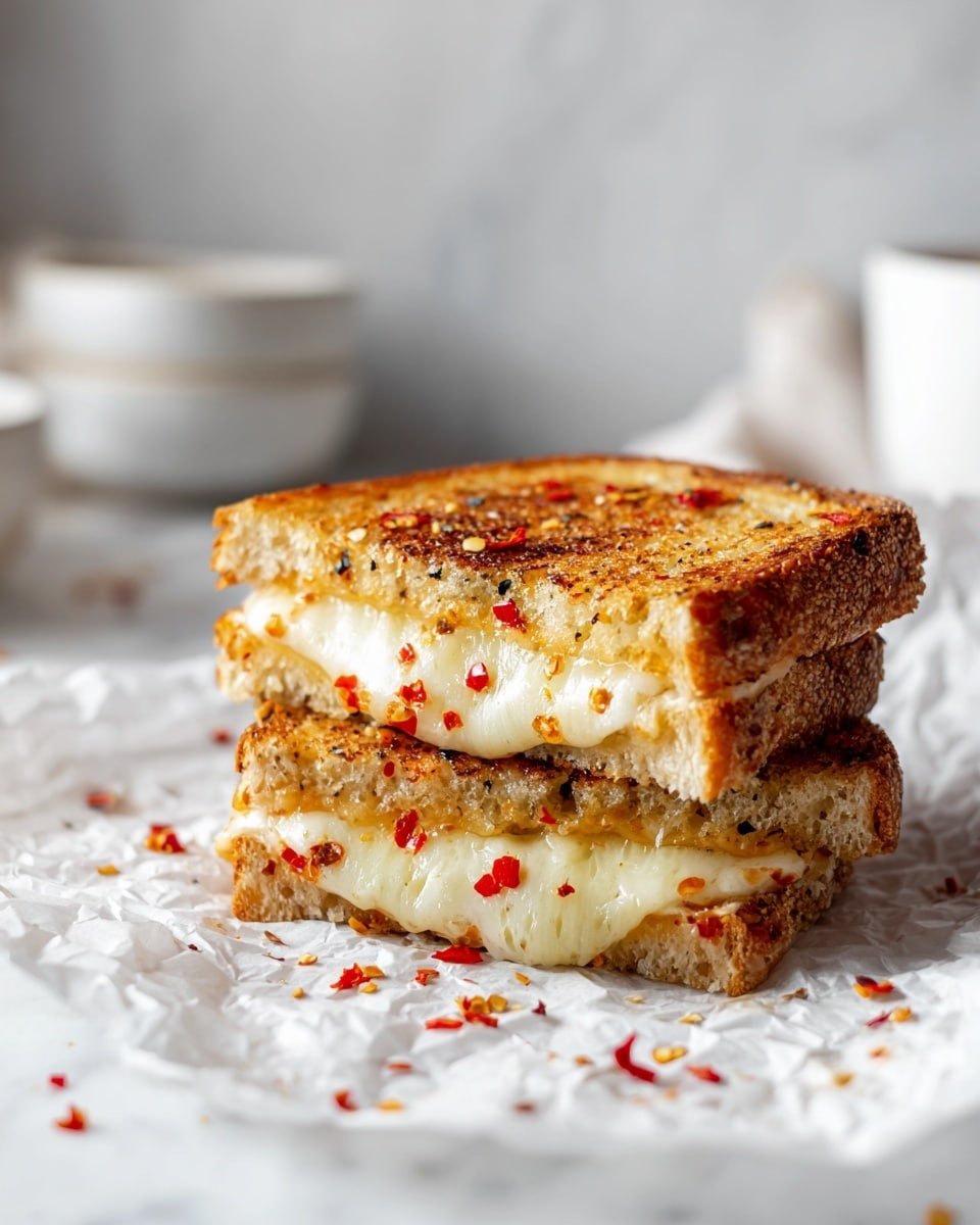 Goat Cheese Grilled Cheese with Honey and Red Pepper Flakes Recipe - Recipe Image — Goat Cheese Grilled Cheese with Honey and Red Pepper Flakes, gourmet grilled cheese sandwiches, easy goat cheese recipes, honey and red pepper flakes grilled cheese, comforting cheese sandwich ideas