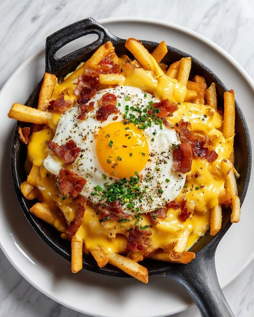 Breakfast Poutine with Hollandaise Sauce Recipe - Recipe Image — Breakfast Poutine with Hollandaise Sauce, breakfast poutine recipe, brunch ideas with hollandaise, comfort breakfast recipes, easy breakfast poutine