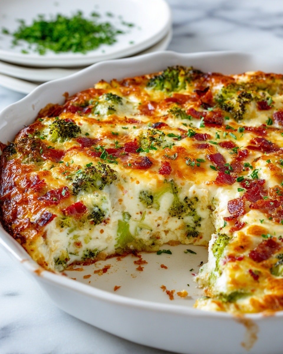 Loaded Cauliflower and Broccoli Cheese Casserole Recipe - Recipe Image — Loaded Cauliflower and Broccoli Cheese Casserole, cheesy vegetable bake, healthy casserole with cauliflower and broccoli, easy cheesy vegetable casserole, comforting vegetable bake