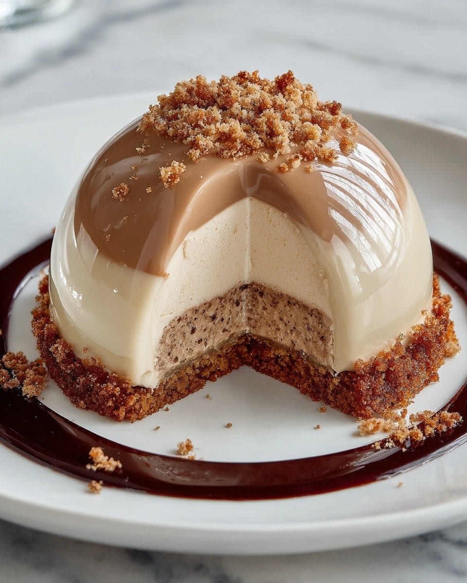 Gingerbread Latte Mousse Domes Recipe - Recipe Image — Gingerbread Latte Mousse Domes, gingerbread mousse dessert, holiday mousse recipes, festive holiday desserts, easy mousse dome recipe