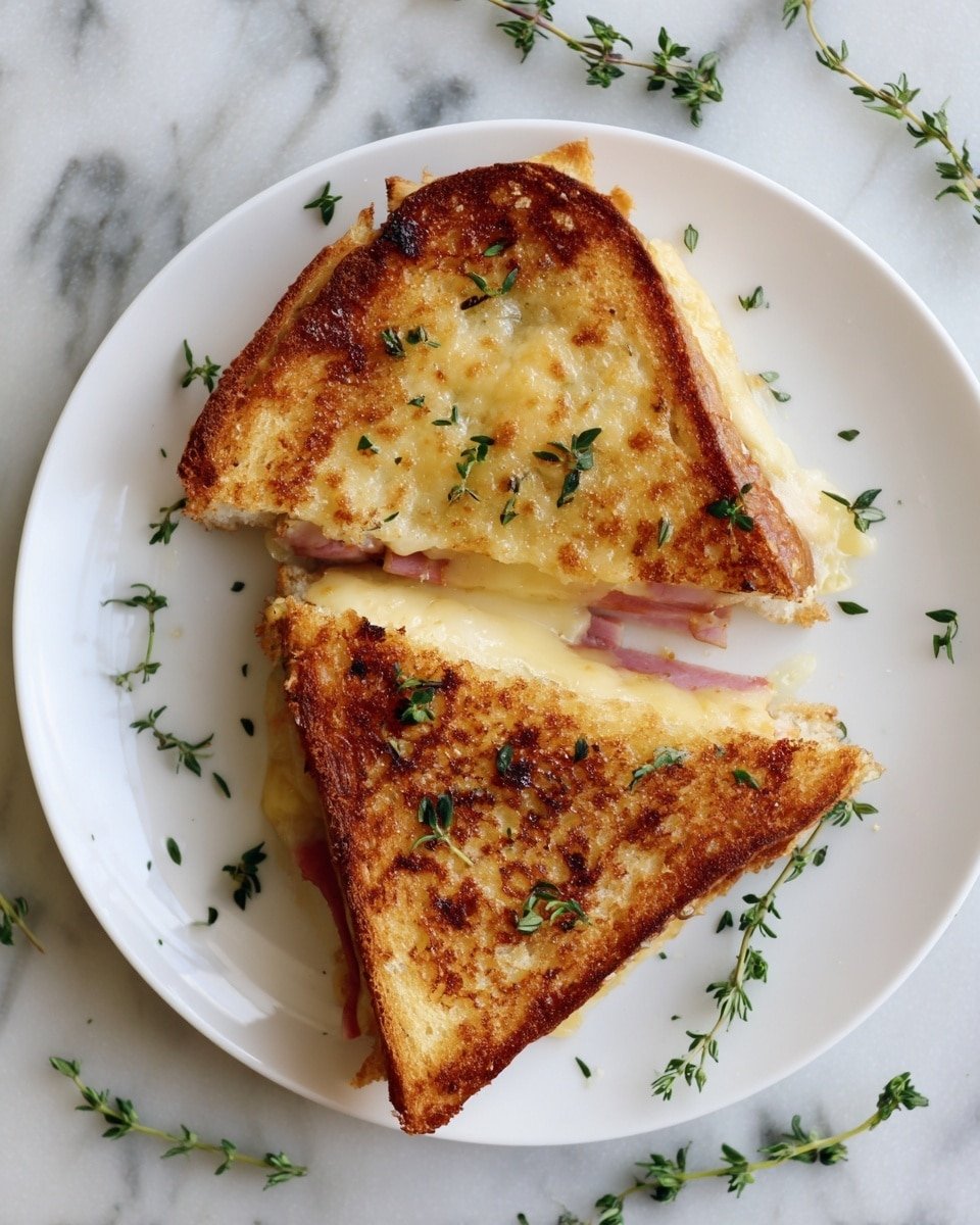 Croque Monsieur Recipe - Recipe Image — Croque Monsieur, classic French sandwich, easy Croque Monsieur recipe, gourmet ham and cheese toastie, French cafe-style sandwich