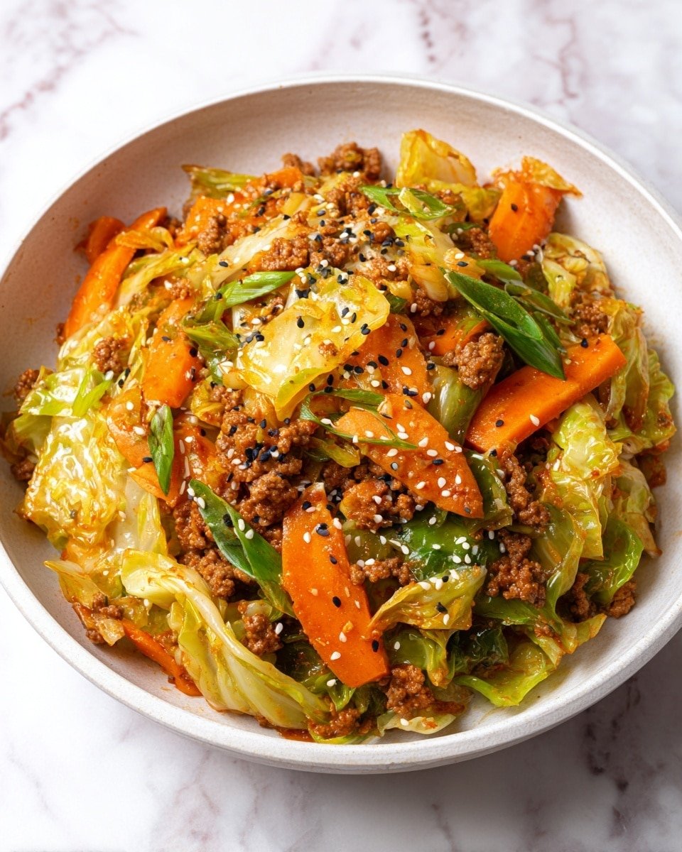 Chinese Ground Beef and Cabbage Stir Fry Recipe - Recipe Image — Chinese Ground Beef and Cabbage Stir Fry, Chinese Beef and Cabbage Stir Fry, Easy Chinese Stir Fry, Quick Ground Beef Dinner, Healthy Cabbage Stir Fry