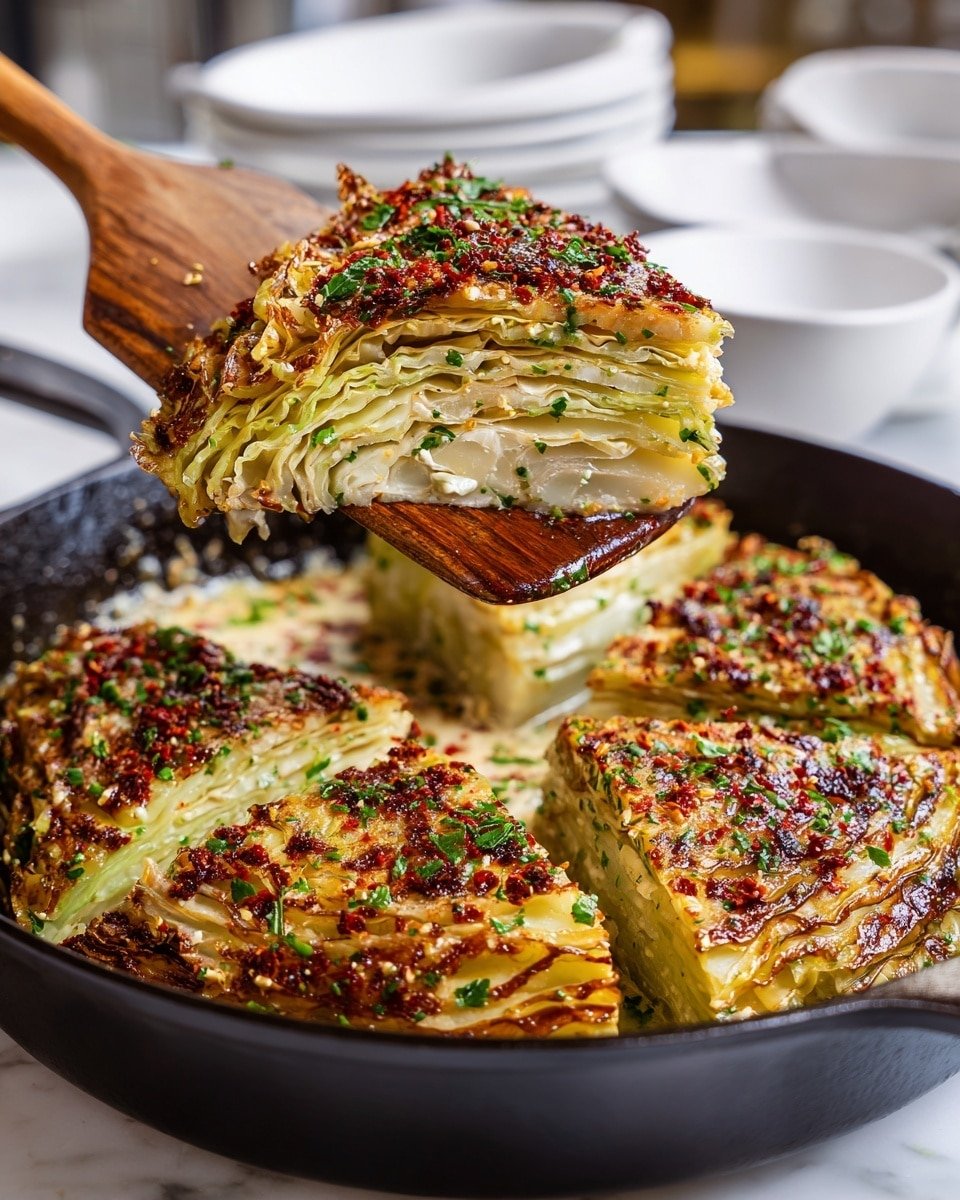 Marry Me Melting Cabbage with Creamy Tuscan Sauce Recipe - Recipe Image — Marry Me Melting Cabbage with Creamy Tuscan Sauce, melting cabbage recipes, creamy Tuscan sauce, healthy cabbage side dishes, comforting vegetable recipes