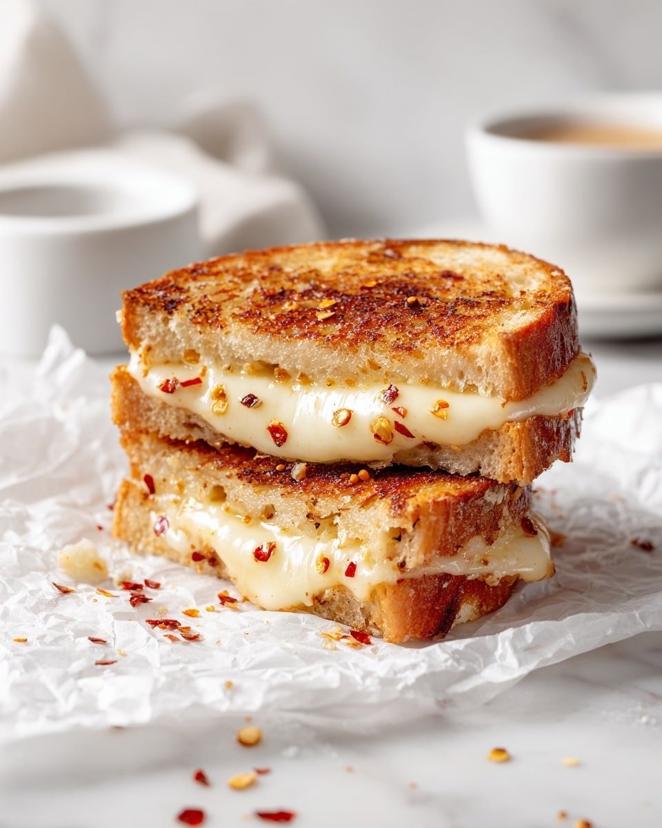 Goat Cheese Grilled Cheese with Honey and Red Pepper Flakes Recipe - Recipe Image — Goat Cheese Grilled Cheese with Honey and Red Pepper Flakes, gourmet grilled cheese sandwiches, easy goat cheese recipes, honey and red pepper flakes grilled cheese, comforting cheese sandwich ideas