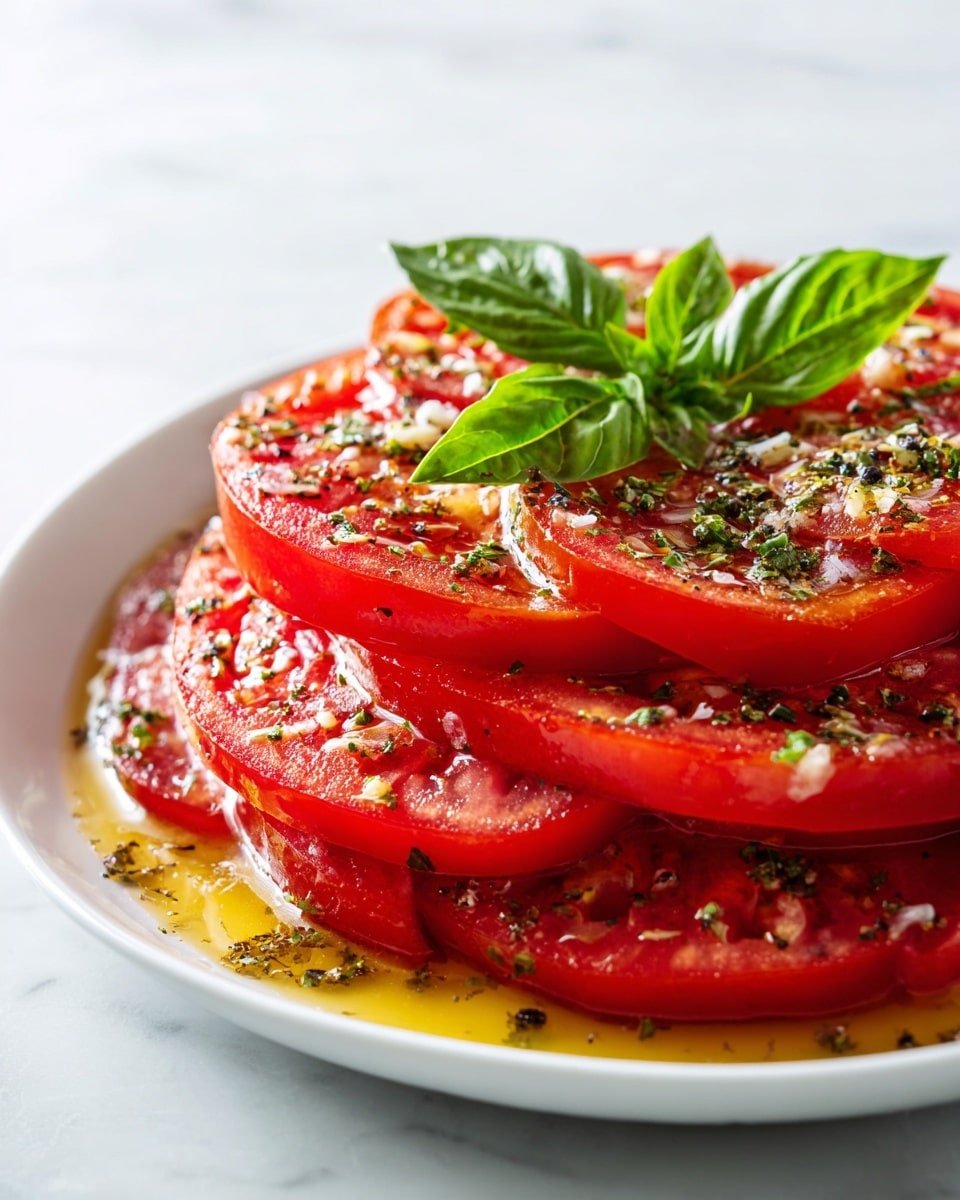 Marinated Tomatoes: A Delicious Recipe - Recipe Image — Marinated Tomatoes, easy tomato marinade, flavorful tomato side dish, summer tomato recipes, healthy marinated vegetables
