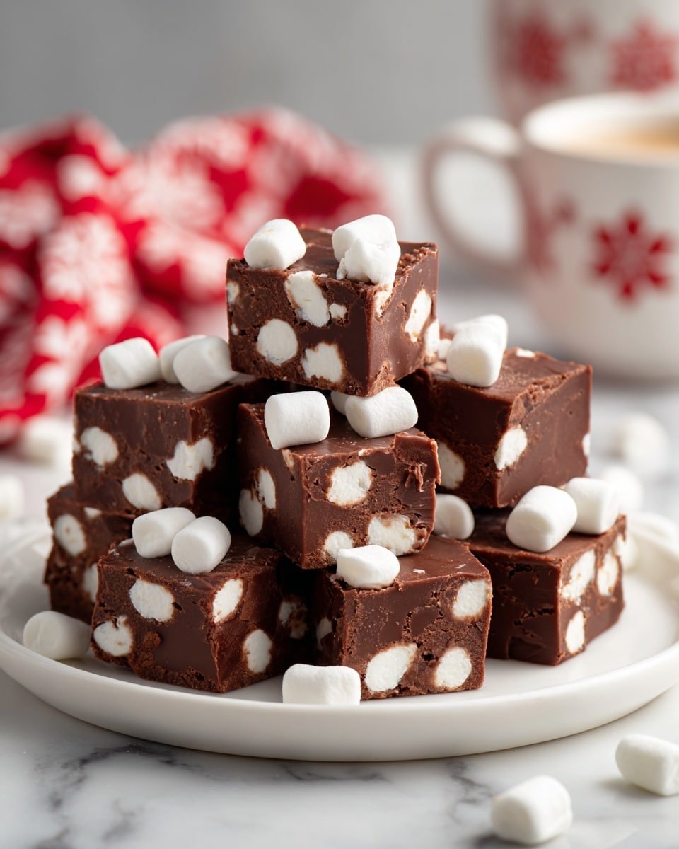 Hot Chocolate Fudge Recipe - Recipe Image — Hot Chocolate Fudge, hot chocolate fudge recipe, chocolate fudge dessert, cozy chocolate treat, easy chocolate fudge