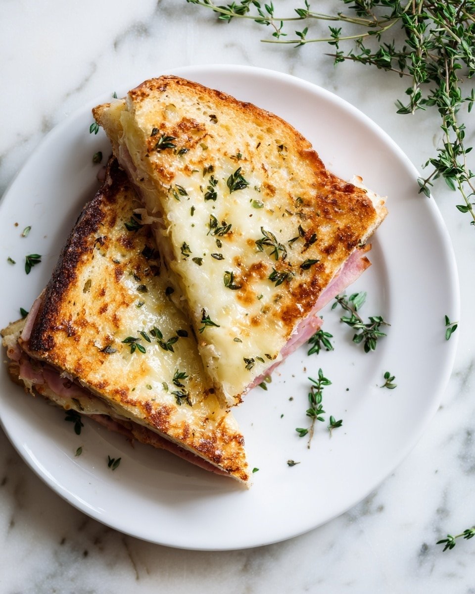Croque Monsieur Recipe - Recipe Image — Croque Monsieur, classic French sandwich, easy Croque Monsieur recipe, gourmet ham and cheese toastie, French cafe-style sandwich