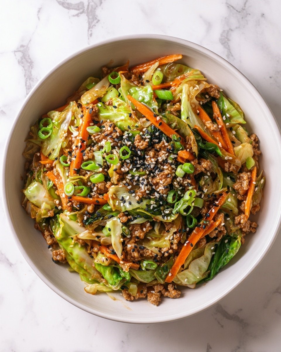 Chinese Ground Beef and Cabbage Stir Fry Recipe - Recipe Image — Chinese Ground Beef and Cabbage Stir Fry, Chinese Beef and Cabbage Stir Fry, Easy Chinese Stir Fry, Quick Ground Beef Dinner, Healthy Cabbage Stir Fry