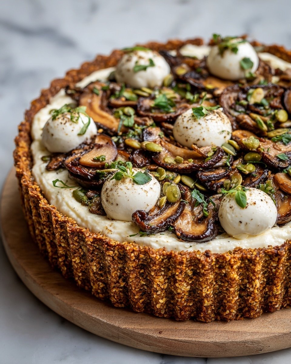 Pumpkin Sage and Mushroom Tart Recipe - Recipe Image — Pumpkin Sage and Mushroom Tart, Pumpkin Sage and Mushroom Tart recipe, autumn savory tart, mushroom and pumpkin tart, holiday vegetable tart