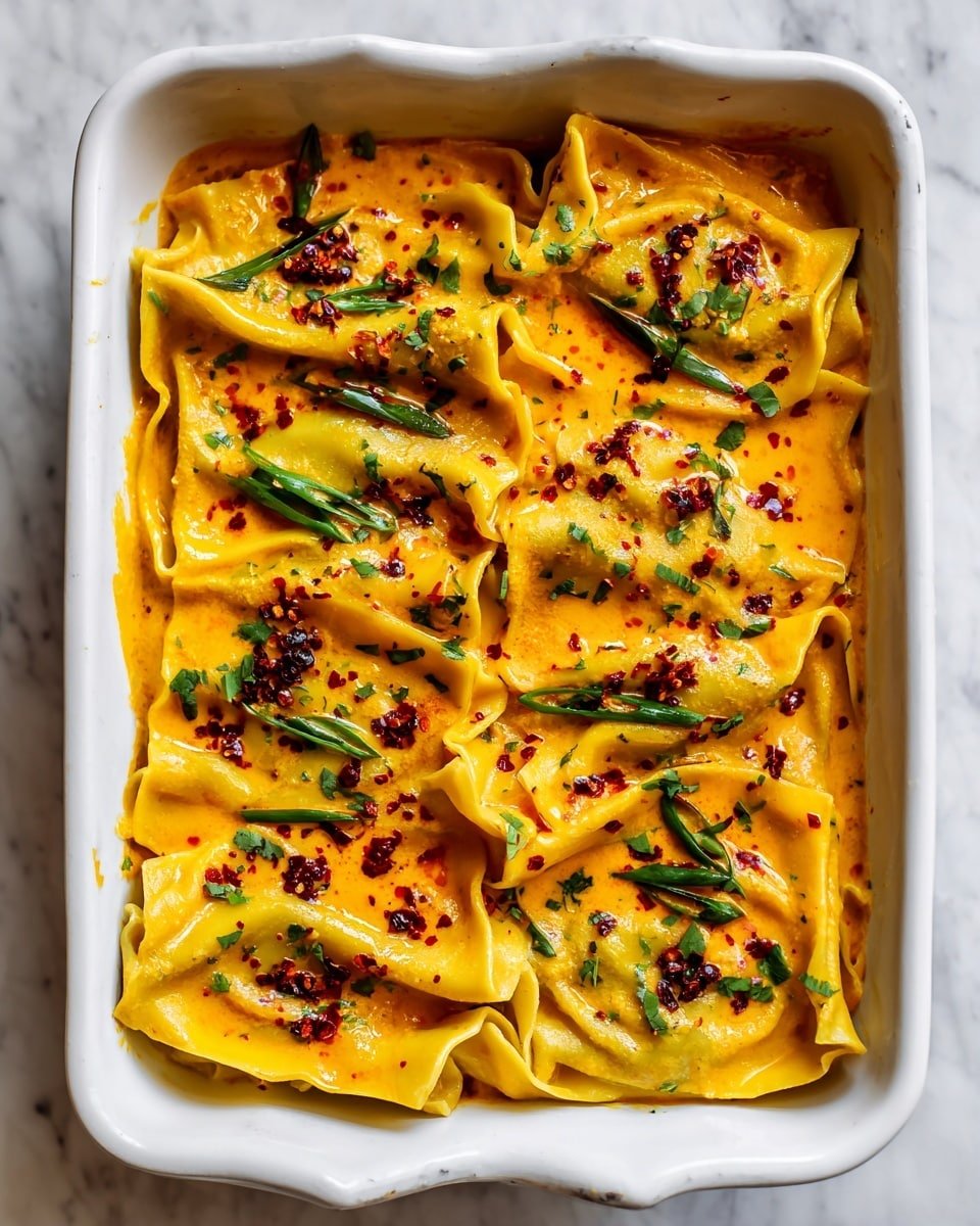 Viral Trader Joe's Dumpling Bake Recipe - Recipe Image — Viral Trader Joe's Dumpling Bake, Trader Joe's dumpling recipe, easy dumpling bake, Thai red curry dumplings, quick comfort food recipe