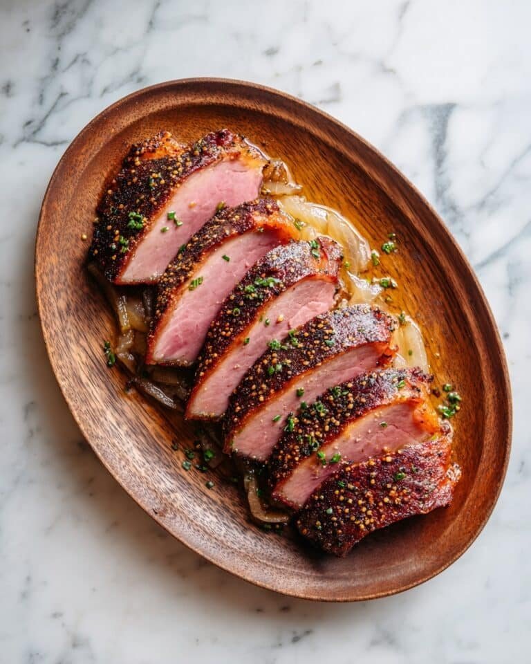 Maple Mustard Pork Tenderloin with Caramelized Onions Recipe