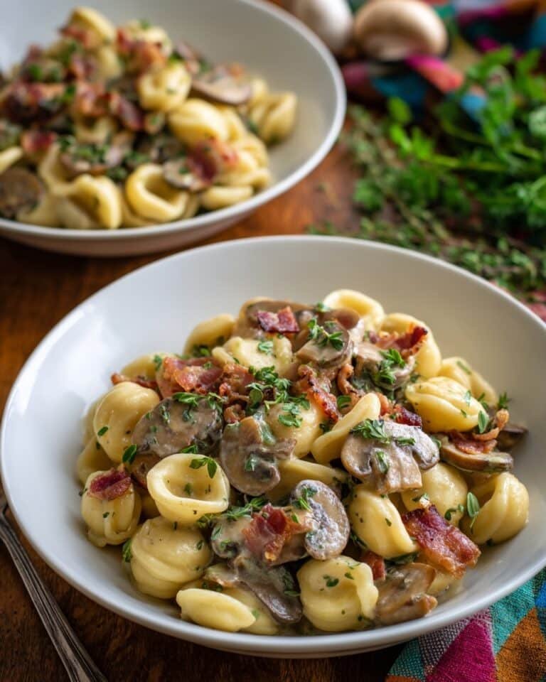 Orecchiette with Mushroom Thyme Sauce Recipe