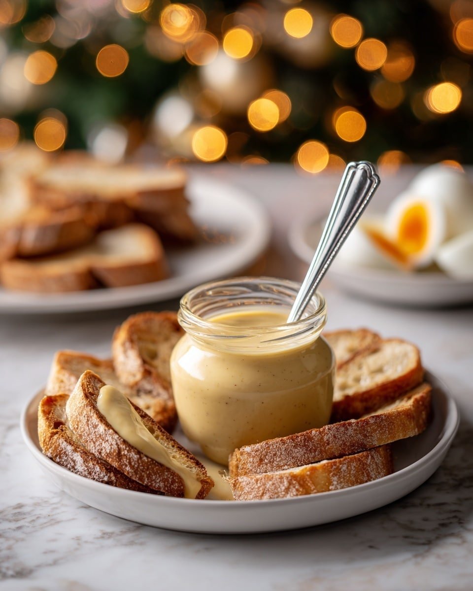 Creamy Eggnog Jam Recipe - Recipe Image — Creamy Eggnog Jam, Eggnog Jam Recipe, Holiday Fruit Spreads, Festive Jam Ideas, Eggnog Preserve