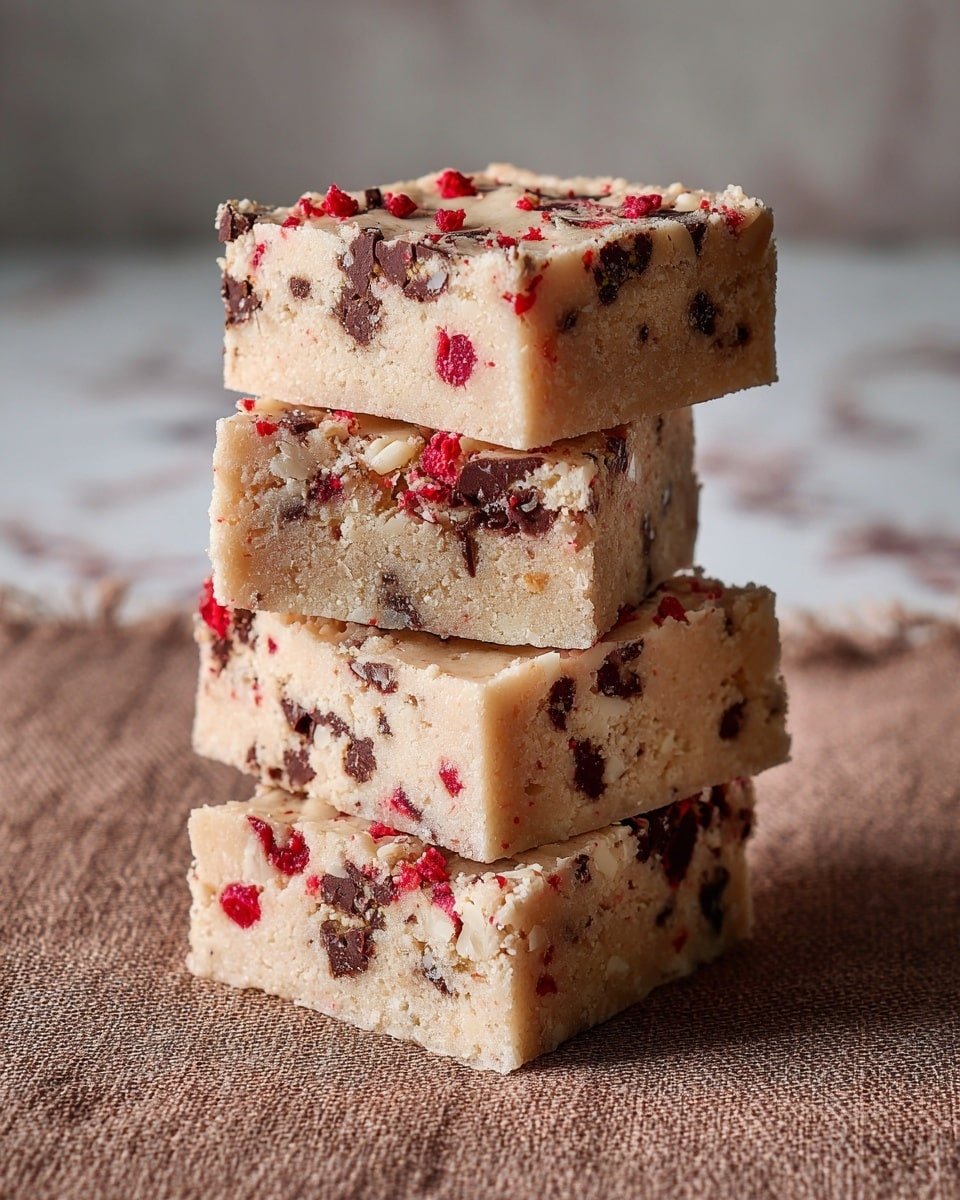 Chocolate Chip Maraschino Cherry Shortbread Bars Recipe - Recipe Image — Chocolate Chip Maraschino Cherry Shortbread Bars, cherry shortbread bars, chocolate cherry dessert, maraschino cherry cookie bars, easy shortbread recipes