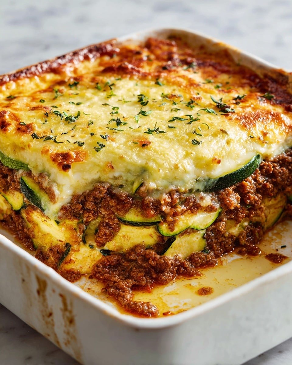Keto Cheesy Zucchini and Ground Beef Casserole Recipe - Recipe Image — Keto Cheesy Zucchini and Ground Beef Casserole, easy keto zucchini casserole, low carb beef and zucchini bake, keto comfort food recipes, cheesy zucchini casserole
