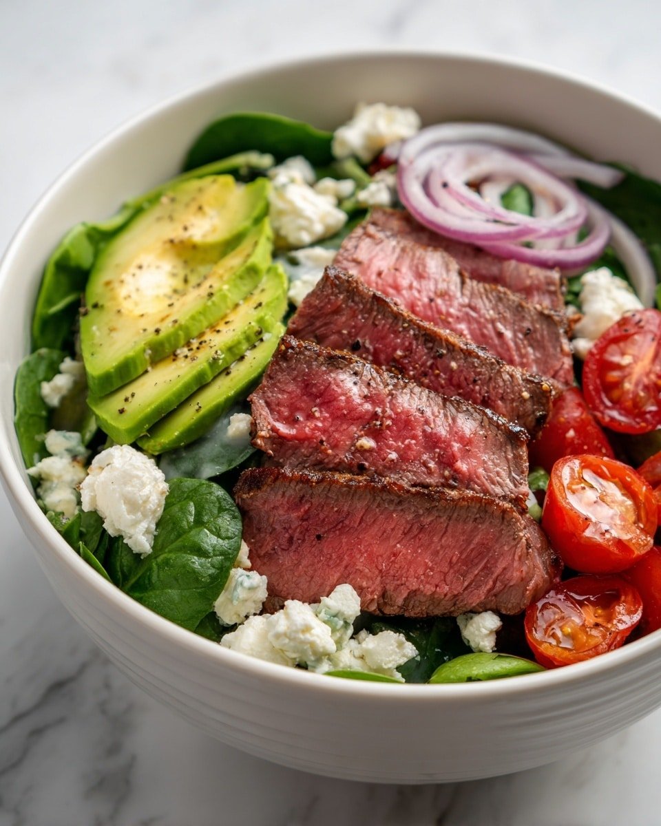 Keto Beef and Spinach Salad Recipe - Recipe Image — Keto Beef and Spinach Salad, keto beef salad recipe, low-carb beef salad, healthy keto spinach salad, easy keto salad ideas