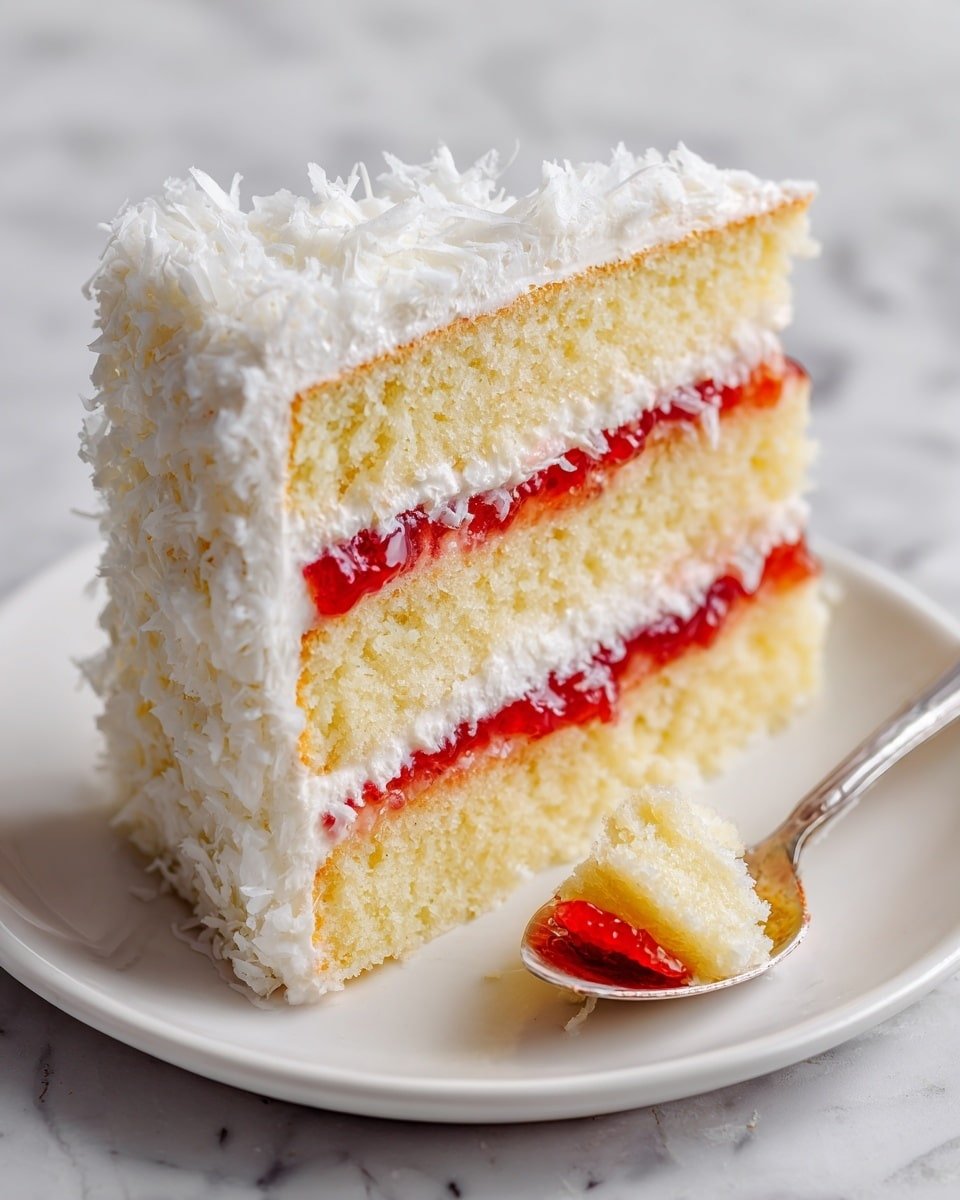 Homemade Raspberry and Cream Angel Food Cake Recipe - Recipe Image — Homemade Raspberry and Cream Angel Food Cake, angel food cake with raspberry and cream, easy raspberry angel food cake, light berry dessert, homemade angel food cake recipe