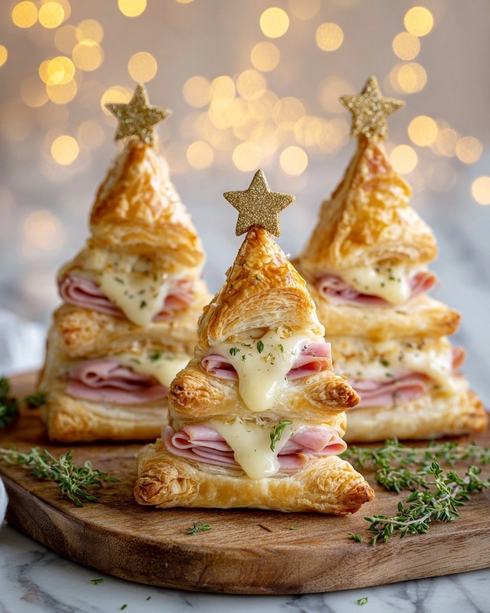 Ham & Cheese Puff Pastry Christmas Trees That Wow Your Guests Recipe - Recipe Image — Ham & Cheese Puff Pastry Christmas Trees, festive puff pastry appetizers, holiday cheese and ham pastries, Christmas party finger foods, easy festive pastry recipes