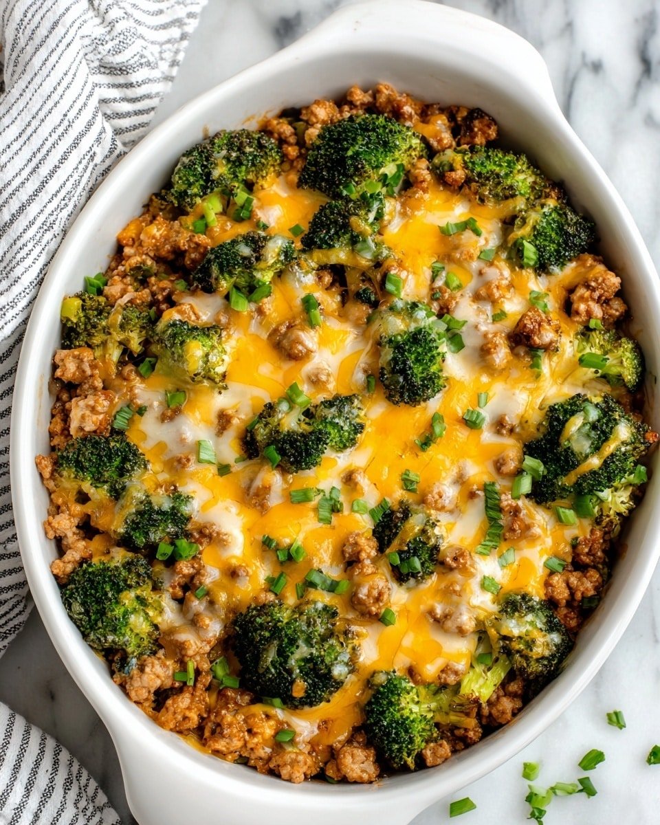 Keto Beef and Broccoli Casserole Recipe - Recipe Image — Keto Beef and Broccoli Casserole, keto beef casserole, low-carb beef and broccoli bake, keto comfort food, healthy beef casserole