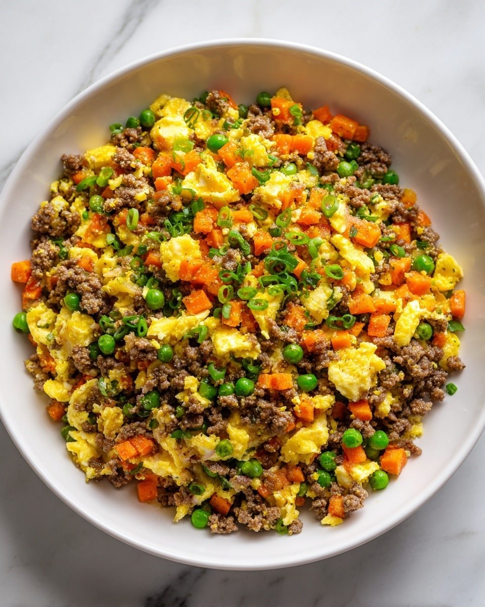 Keto Beef and Cauliflower Fried Rice Recipe - Recipe Image — Keto Beef and Cauliflower Fried Rice, low carb cauliflower fried rice, keto beef stir-fry, healthy cauliflower rice dishes, easy keto dinner recipes