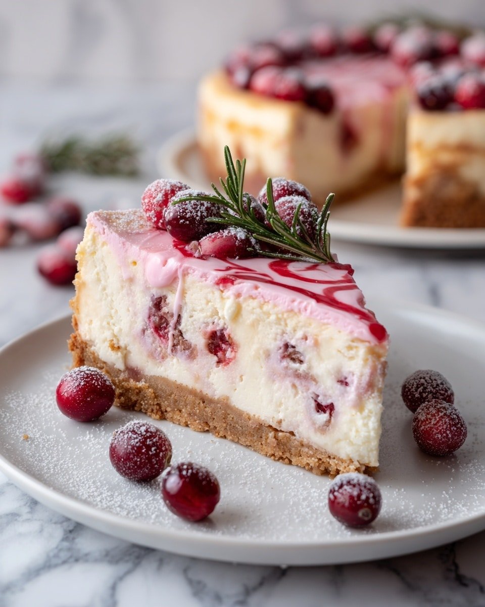 Creamy Sweetened Condensed Milk Cranberry Cheesecake Delight Recipe - Recipe Image — Creamy Sweetened Condensed Milk Cranberry Cheesecake, Cranberry Cheesecake Recipe, Holiday Cheesecake Dessert, Easy Cranberry Cheesecake, No-Bake Cheesecake with Cranberries