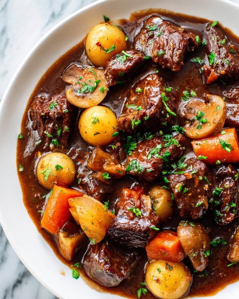 Slow-Cooked Beef Bourguignon Recipe - Recipe Image — Slow-Cooked Beef Bourguignon, Beef Bourguignon recipe, French beef stew, hearty beef stew, easy braised beef