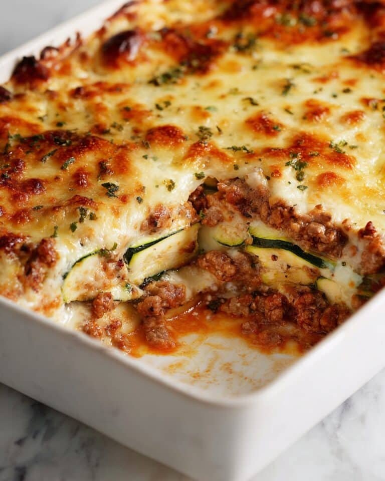 Keto Cheesy Zucchini and Ground Beef Casserole Recipe
