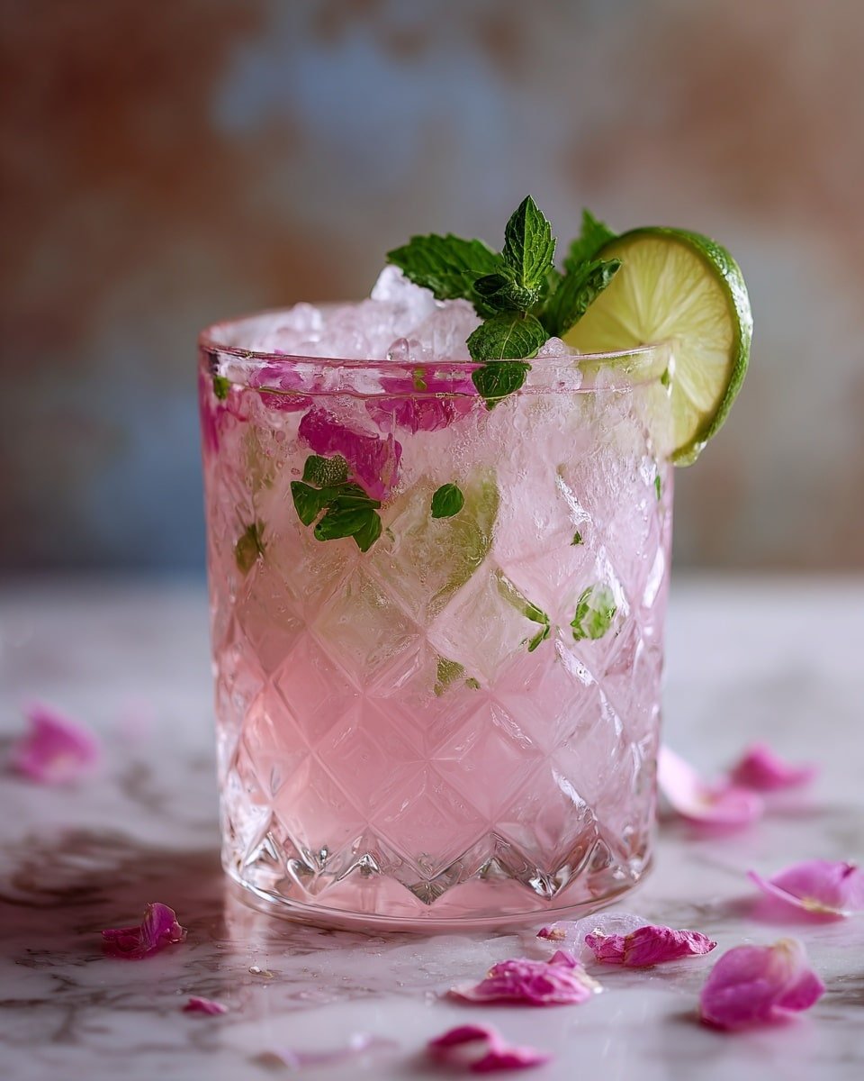Lychee Rose Mojito Recipe - Recipe Image — Lychee Rose Mojito, lychee rose cocktail, floral mojito recipe, refreshing lychee mojito, how to make lychee mojito