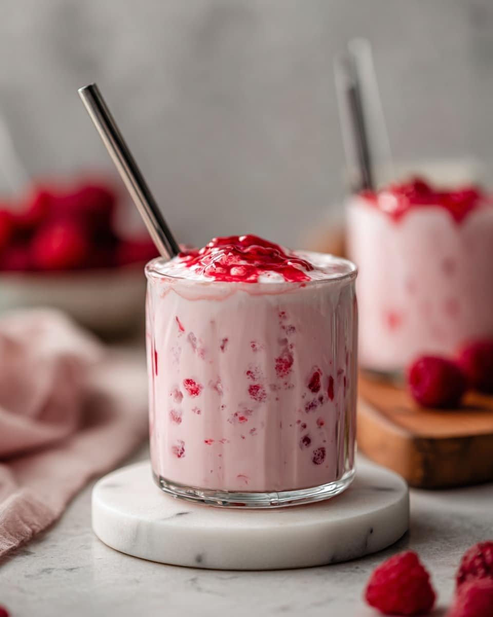 Vanilla Raspberry Iced Latte: A Refreshing Drink Recipe - Recipe Image — Vanilla Raspberry Iced Latte, refreshing coffee drink, summer iced coffee recipes, homemade raspberry latte, vanilla coffee beverages