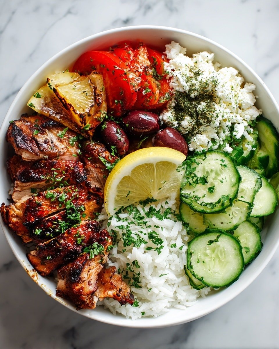 Zesty and Fresh: Mediterranean Lemon-Dill Chicken Bowls for Effortless Meal Prep Recipe - Recipe Image — Mediterranean Lemon-Dill Chicken Bowls, healthy meal prep Chicken bowls, easy lemon-dill chicken recipe, fresh summer chicken bowl, quick weeknight dinner ideas