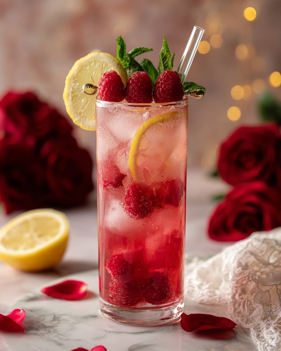 Cupid’s Spiked Raspberry Lemonade Recipe - Recipe Image — Cupid’s Spiked Raspberry Lemonade, raspberry lemonade cocktail, summer vodka drink, refreshing fruit cocktails, easy raspberry lemonade recipe
