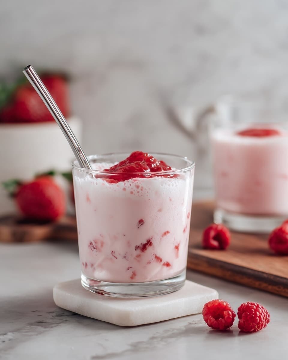 Vanilla Raspberry Iced Latte: A Refreshing Drink Recipe - Recipe Image — Vanilla Raspberry Iced Latte, refreshing coffee drink, summer iced coffee recipes, homemade raspberry latte, vanilla coffee beverages