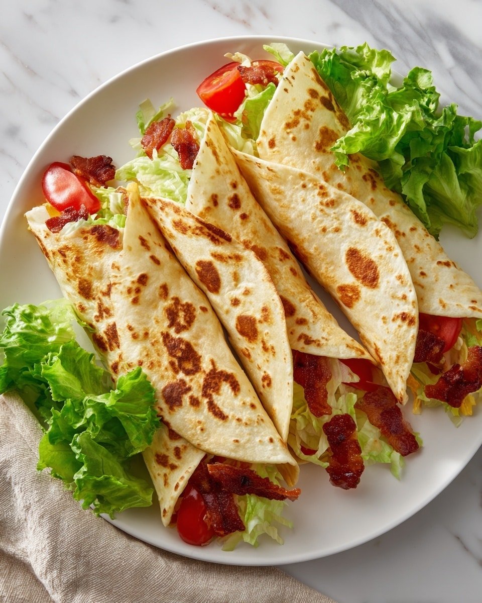 Gourmet BLT Wraps with Secret Sauce Recipe - Recipe Image — Gourmet BLT Wraps with Secret Sauce, BLT wrap recipe, flavorful BLT wraps, easy gourmet sandwiches, bacon and tomato wraps