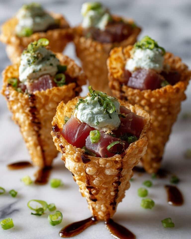 Creative Sushi Wonton Cones Recipe