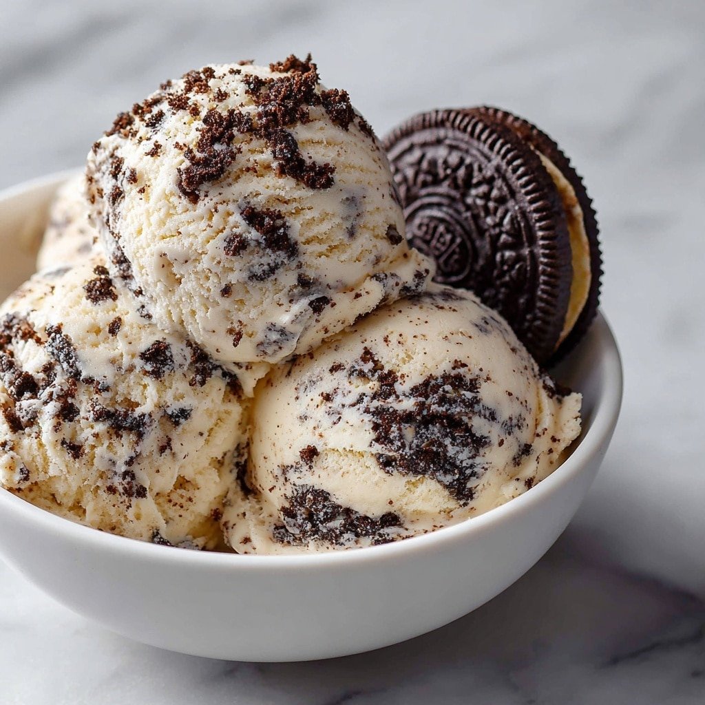 Cookies and Cream Ice Cream Recipe - Recipe Image — Cookies and Cream Ice Cream, homemade Cookies and Cream ice cream, easy cookies and cream ice cream, creamy cookies and cream dessert, ice cream with cookie bits