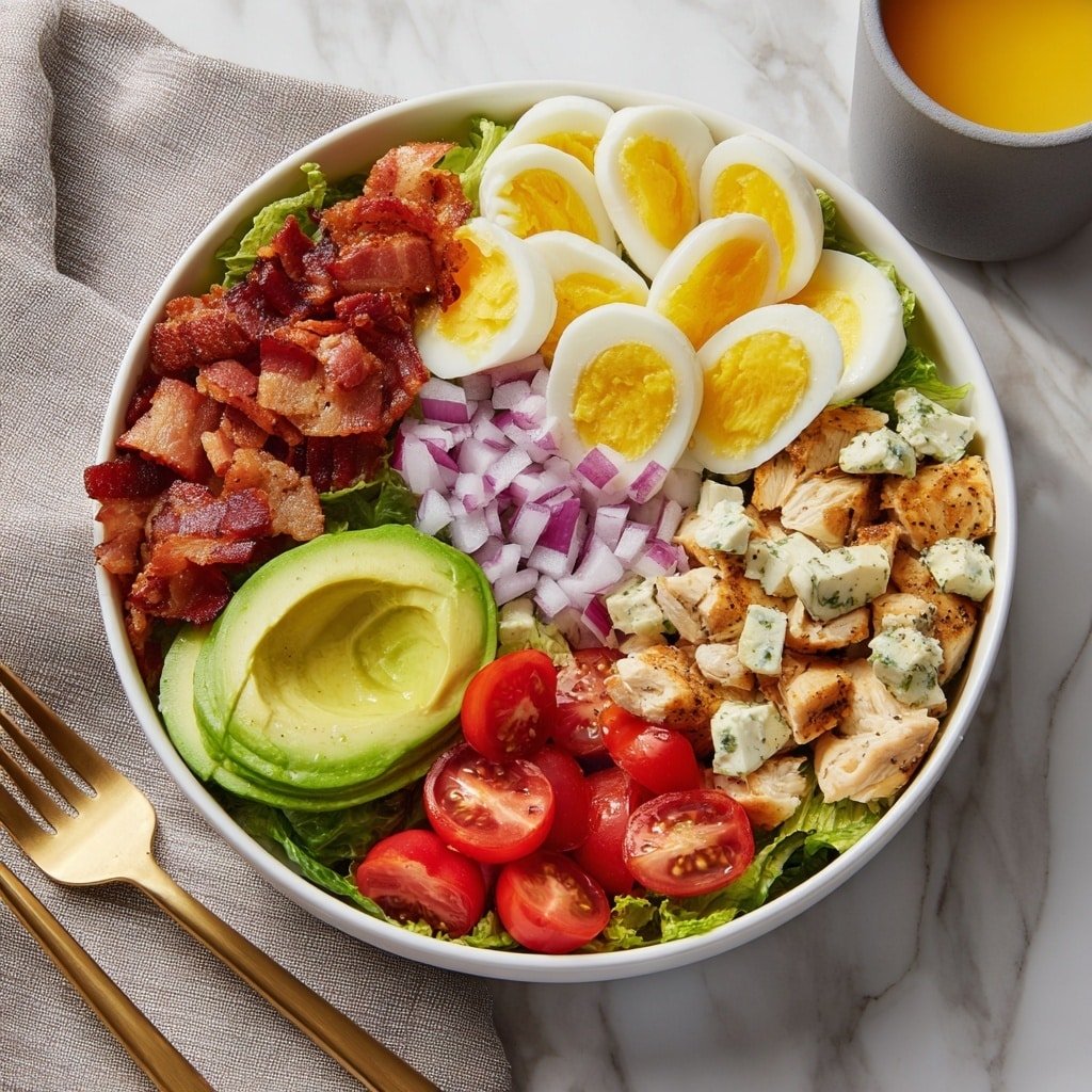 Classic Cobb Salad Recipe - Recipe Image — Classic Cobb Salad, Cobb Salad Recipe, Healthy Cobb Salad, Easy Cobb Salad, Fresh Salad Ideas