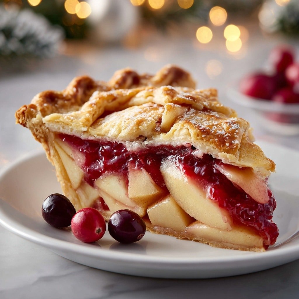 Cranberry Apple Pie Recipe - Recipe Image — Cranberry Apple Pie, Apple Cranberry Pie, Fall Fruit Pie, Easy Holiday Pie, Homemade Cranberry Pie