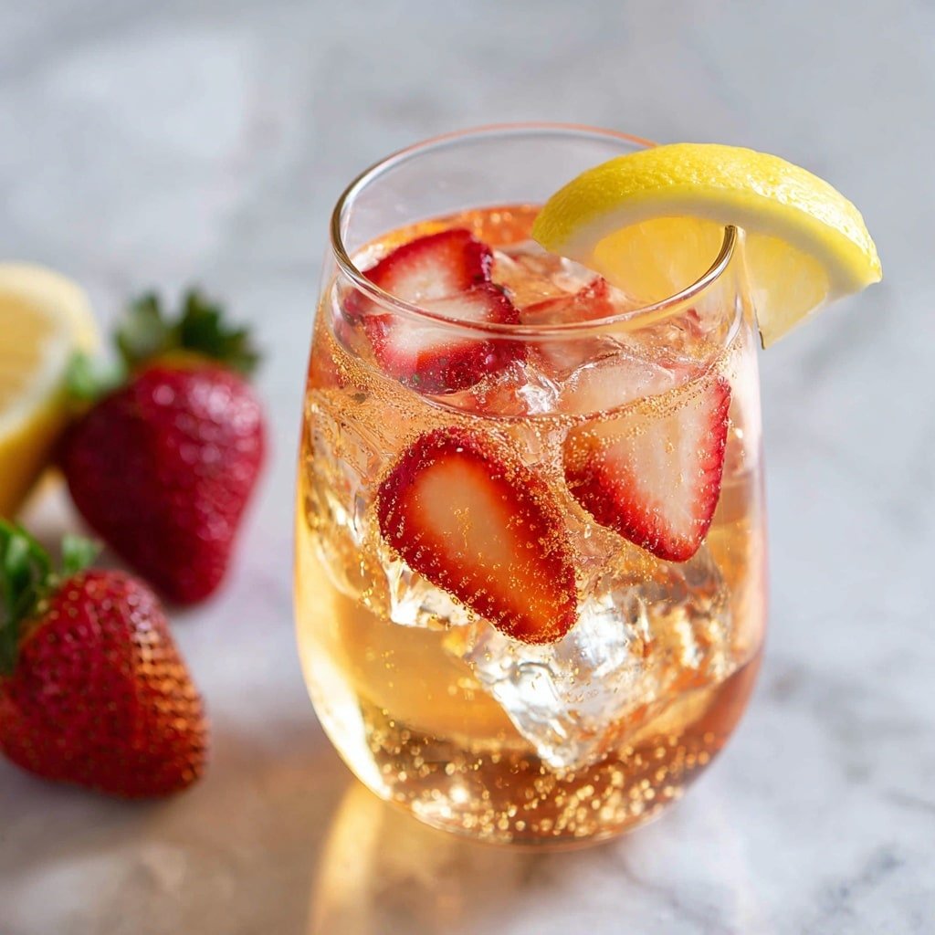 Strawberry Lemonade Spritzer Recipe - Recipe Image — Strawberry Lemonade Spritzer, refreshing strawberry lemon drink, easy summer spritzer, fruity sparkling beverage, homemade berry lemonade
