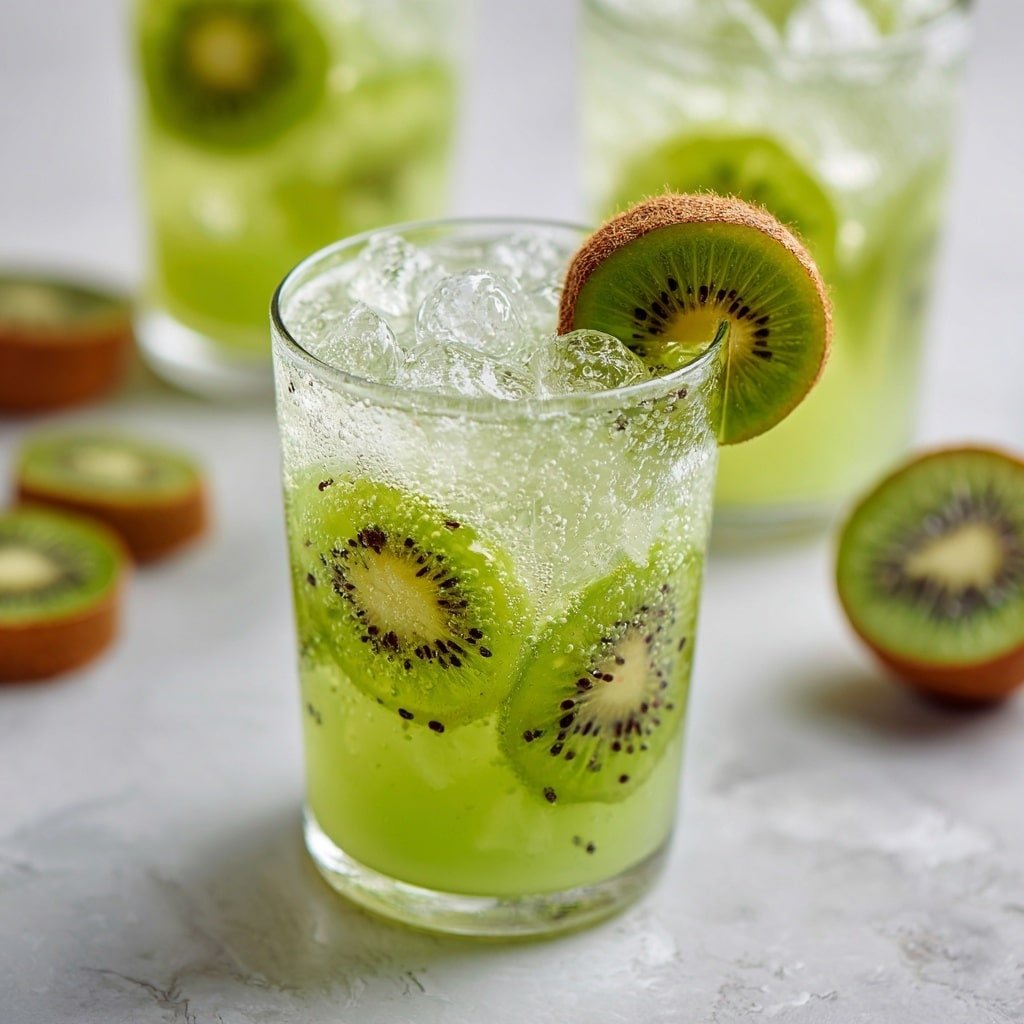 Kiwi Lime Sparkler Recipe - Recipe Image — Kiwi Lime Sparkler, refreshing fruit bubbly drink, easy summer cocktail, healthy sparkling beverage, vibrant fruit drink