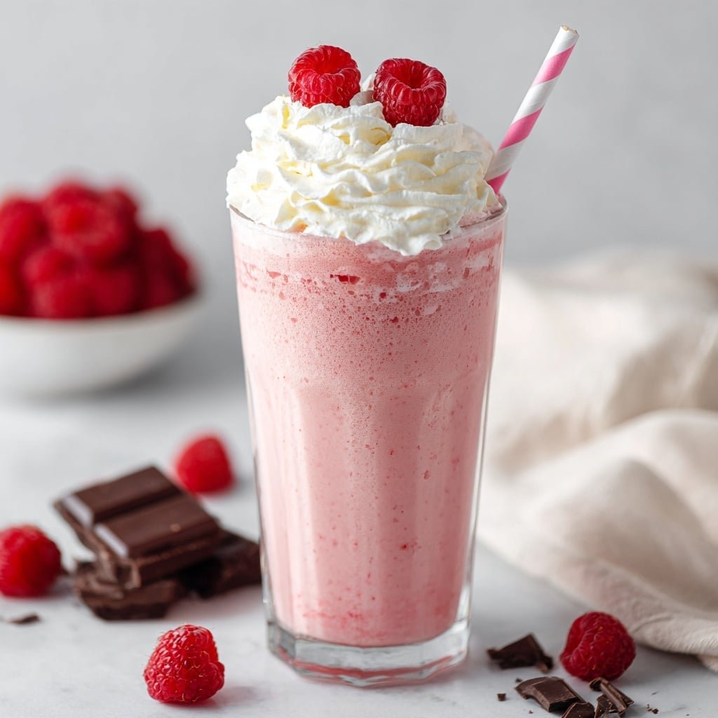 Raspberry White Chocolate Milkshake Recipe - Recipe Image — Raspberry White Chocolate Milkshake, Raspberry White Chocolate Milkshake Recipe, Easy Raspberry Milkshake, Best White Chocolate Milkshake, Frozen Raspberry Shake