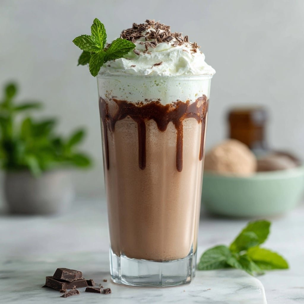 Chocolate Mint Milkshake Recipe - Recipe Image — Chocolate Mint Milkshake, chocolate mint milkshake recipe, mint chocolate milkshake, easy chocolate milkshake, refreshing mint milkshake
