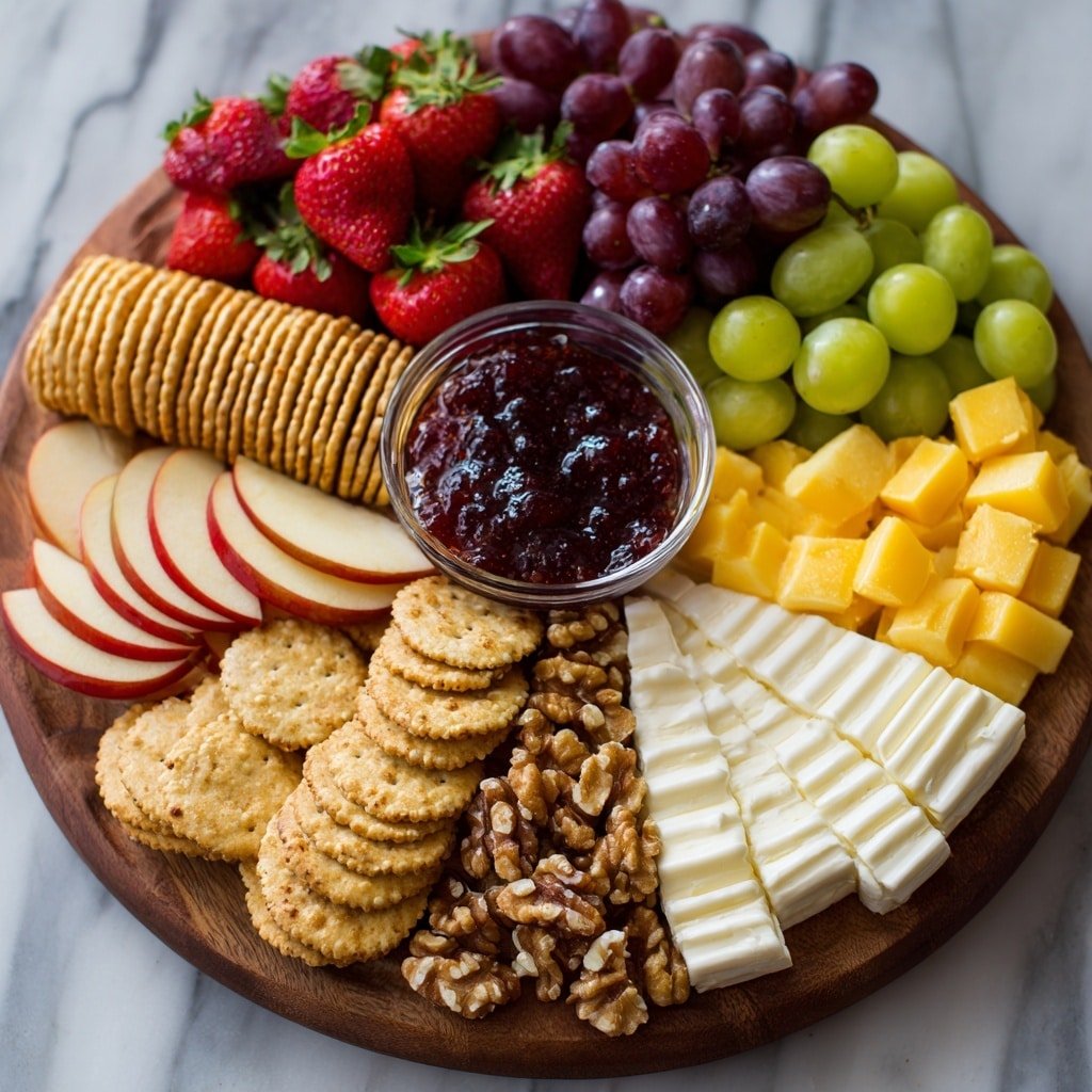 Fruit and Cheese Platter Recipe - Recipe Image — Fruit and Cheese Platter, easy fruit and cheese board, party cheese platter idea, appetizer cheese and fruit serving, gourmet fruit cheese platter