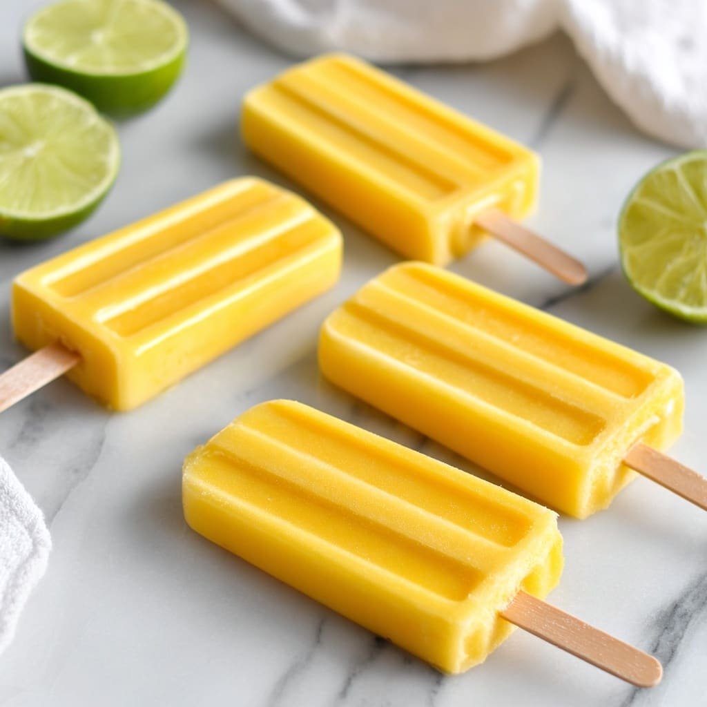 Tropical Mango Popsicles Recipe - Recipe Image — Tropical Mango Popsicles, Mango Popsicles, Summer Frozen Treats, Homemade Mango Popsicles, Refreshing Fruit Popsicles