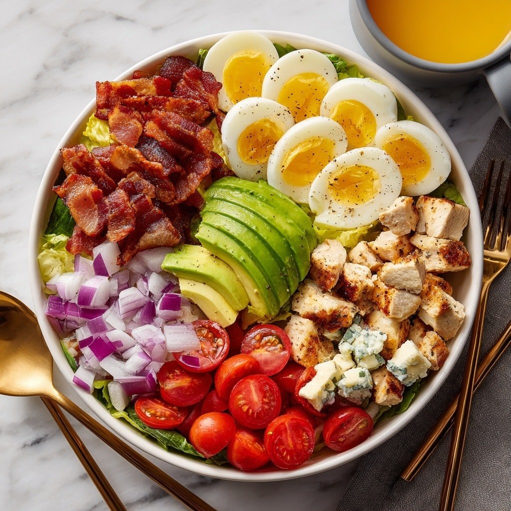 Classic Cobb Salad Recipe - Recipe Image — Classic Cobb Salad, Cobb Salad Recipe, Healthy Cobb Salad, Easy Cobb Salad, Fresh Salad Ideas