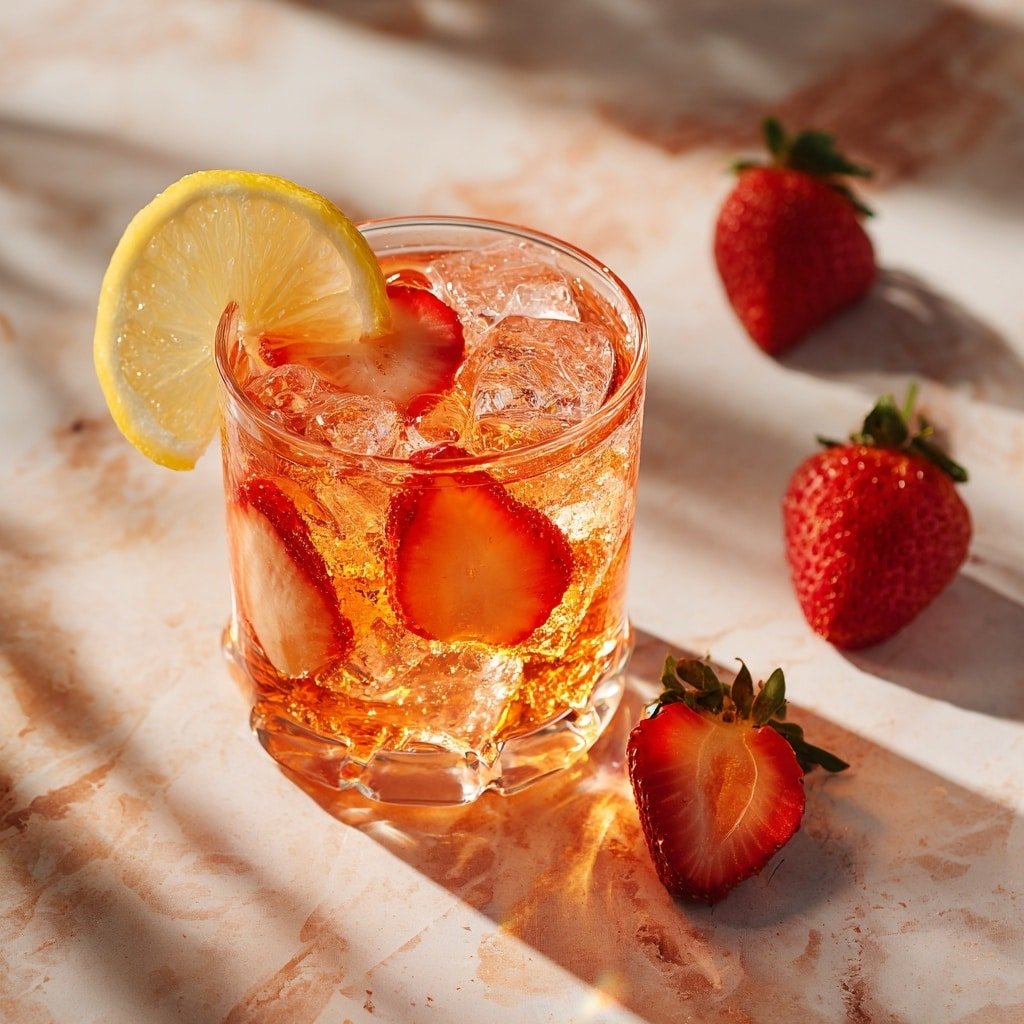 Strawberry Lemonade Spritzer Recipe - Recipe Image — Strawberry Lemonade Spritzer, refreshing strawberry lemon drink, easy summer spritzer, fruity sparkling beverage, homemade berry lemonade