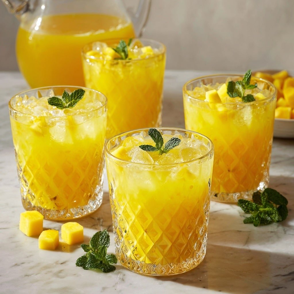 Tropical Mango Pineapple Punch Recipe - Recipe Image — Tropical Mango Pineapple Punch, tropical fruit punch recipe, easy tropical drinks, summer punch ideas, refreshing fruit punch