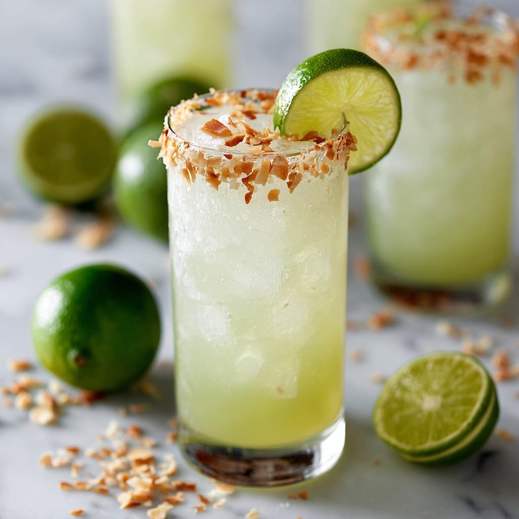 Coconut Lime Refresher Recipe - Recipe Image — Coconut Lime Refresher, Coconut Lime Drink, Tropical Lime Mocktail, Refreshing Coconut Lime Beverage, Easy Coconut Lime Hydration