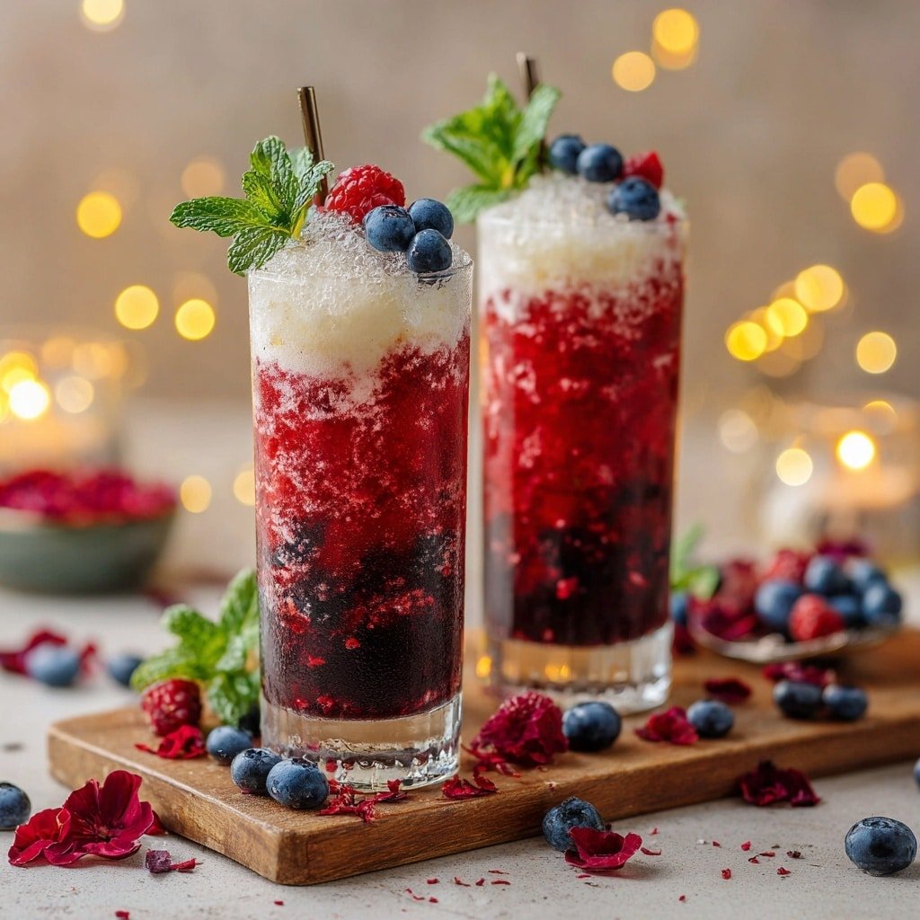 Berry Coconut Bliss Recipe - Recipe Image — Berry Coconut Bliss, refreshing fruit smoothie, tropical berry drink, healthy coconut smoothie, quick berry coconut drink